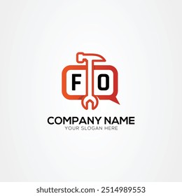Creative Services Icon or Chat Logo With Letter FO Logo Isolated Vector Illustration