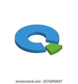 A creative set of 3D pie charts and segmented diagrams representing market segmentation, data analysis, and customer demographics. Ideal for business presentations and marketing visuals