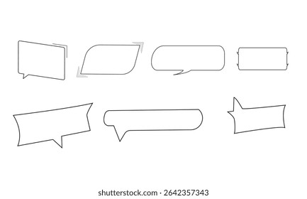 Creative Set of Blank Speech Bubbles—Comic Style Vector Clouds, Retro Pixel Dialog Boxes, and Hand-Drawn Line Art Elements for Graphic Novels, Games, and Cloud speech bubbles collection 