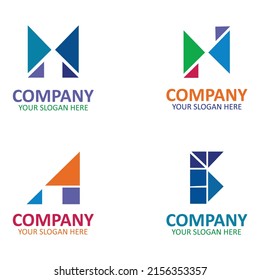 Creative set of business letter logo design