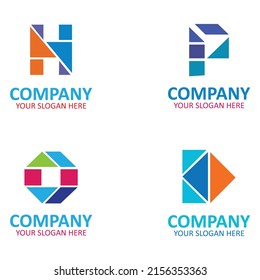 Creative set of business letter logo design