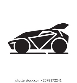 Creative set of car silhouette geometric design on a white background