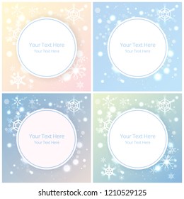 Creative set of christmas shyning backgrounds with snowflakes and magic lights , New year sale broshure and template in many colors 