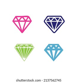 Creative set of diamond collection logo design