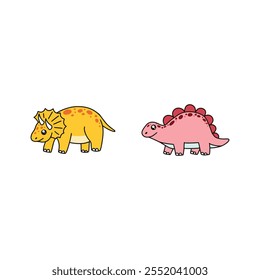 Creative Set Dinosaur Cartoon Designs for Branding, Logos, and Marketing Materials