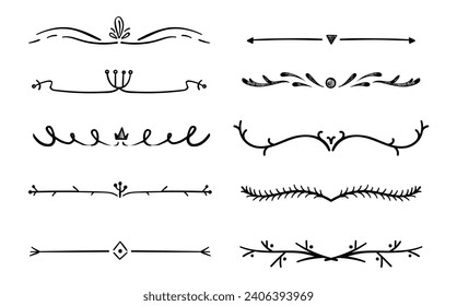 Creative set of hand drawn ornament dividers	