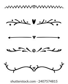 Creative set of hand drawn ornament dividers	