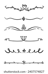 Creative set of hand drawn ornament dividers	