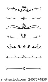 Creative set of hand drawn ornament dividers	