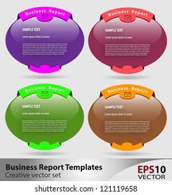 	Creative set of multicolor business report templates