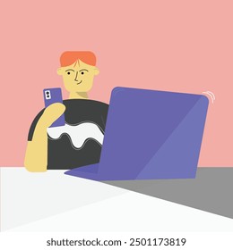 Creative set of outline vector illustrations depicting business people communicating with each other and customers. Simple style vector illustrations isolated on white background,