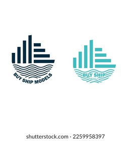 Creative Set of Ship Icon Logos Featuring Boat Paddles, Sails, Wheels, and Waves Elements - Vector Illustration Template for Logo Design