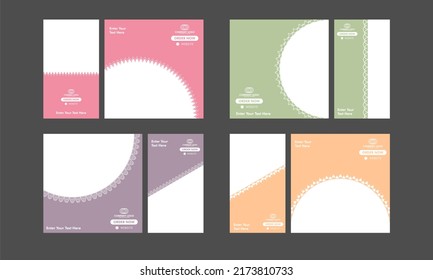 Creative Set of Social Media Post and Story Template Vectors