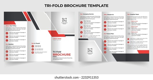 Creative set of tri-fold modern brochure template in A4 size