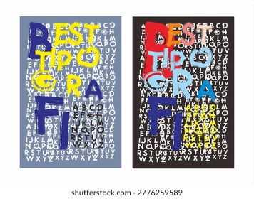 A creative set of two posters featuring urban typography. The design showcases bold, colorful hand-painted 