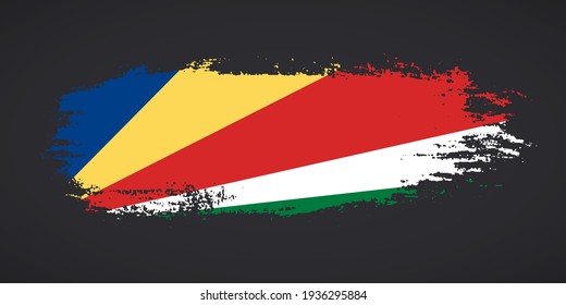 Creative Seychelles country grungy brush flag for independence day