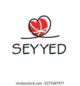 Creative (Seyyed) name, Vector illustration.