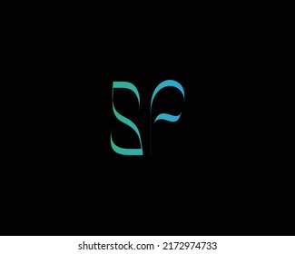 Vector de diseño de logotipo de carta SF creativa 