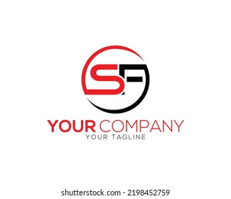 Creative SF Letter Logo Icon Design Vector Symbol illustration.