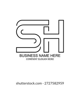 Diseño creativo del logotipo de SH, marca minimalista moderna, icono único de SH, identidad profesional de SH, identidad visual versátil limpia