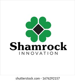 Creative Shamrock logo design template. Green clover with a white background