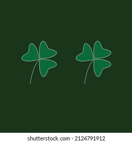 Creative Shamrock logo design template. Green clover with a white background.	Shamrock Clover Leaf
irish pub label.	Vector illustration. Green leaf Eco icon	Clover leaf with line art logo