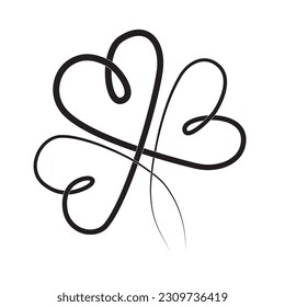 Creative Shamrock logo design template tattoo clover with a white background