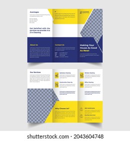 Creative Shape Business, Corporate, Travel, Home Clean, Construction, School Admission, Medical , Health Care, Moving House Service Promotion Trifold Brochure Design 