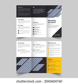 Creative Shape Business, Corporate, Travel, Home Clean, Construction, School Admission, Medical , Health Care, Moving House Service Promotion Trifold Brochure Design 