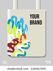 Creative shape colorful packaging print design, applied for pattern craft like tote bag and shopping bags, home industry production.