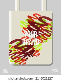 Creative shape colorful packaging print design, applied for pattern craft like tote bag and shopping bags, home industry production.