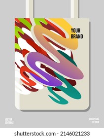 Creative shape colorful packaging print design, applied for pattern craft like tote bag and shopping bags, home industry production.