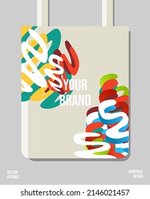 Creative shape colorful packaging print design, applied for pattern craft like tote bag and shopping bags, home industry production.