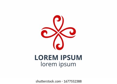 creative shape icon logo design vector template illustration on white background for medical company, doctor, health care business, hospital, medicine or pharmacy corporate.