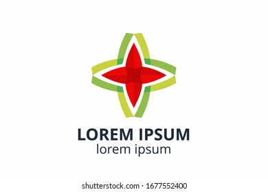 Design-Logo-Design-Vektorillustration-Vorlage auf weißem Hintergrund für Ärzte, Ärzte, Gesundheitswesen, Krankenhaus, Medizin oder Pharmazie-Unternehmen.