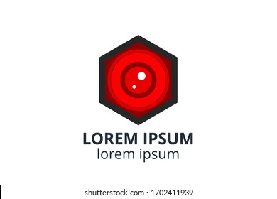 Das Design-Symbol der Kamera für kreative Formen. Template-Symbol-Logo für Fotografie-Studio, Medienunternehmen oder digitale Anwendungen.
