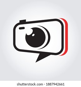 Símbolo de diseño de lente de forma creativa de la cámara. Logo de icono de plantilla para estudio de fotografía, negocio de medios o aplicación digital.