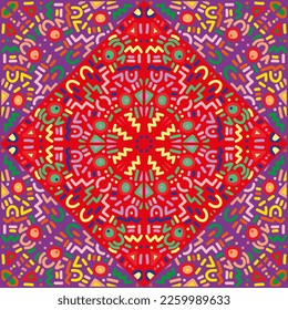 Creative shape mosaic seamless pattern ornament. Doodle style. Hand drawn difirent shapes wallpaper. Geometric design for fabric, textile print, wrapping paper, cover. Vector illustration.