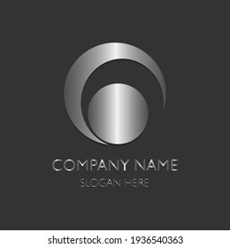 Creative shape of silver logo for your company design ideas