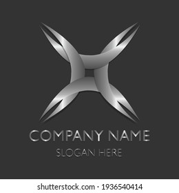 Creative shape of silver logo for your company design ideas