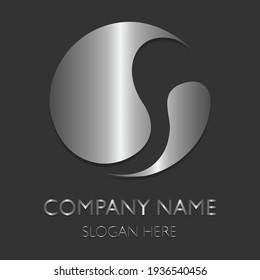 Creative shape of silver logo for your company design ideas