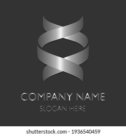 Creative shape of silver logo for your company design ideas