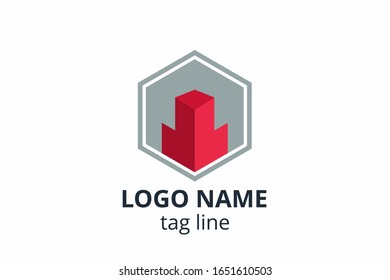 Creative shape structure design. Template icon logo for architecture agency interior exterior. Or any other company like apartment, residential, building.