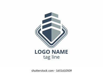 Creative shape structure design. Template icon logo for architecture agency interior exterior. Or any other company like apartment, residential, building.