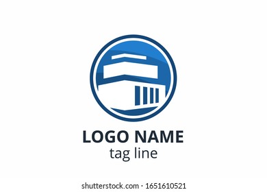 Creative shape structure design. Template icon logo for architecture agency interior exterior. Or any other company like apartment, residential, building.