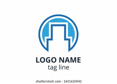 Creative shape structure design. Template icon logo for architecture agency interior exterior. Or any other company like apartment, residential, building.