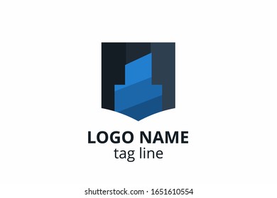 Creative shape structure design. Template icon logo for architecture agency interior exterior. Or any other company like apartment, residential, building.