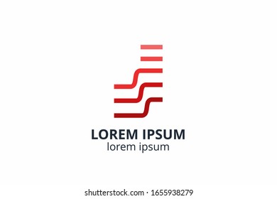 Creative shape structure design. Template icon logo for architecture agency interior exterior. Or any other company like apartment, residential, building.