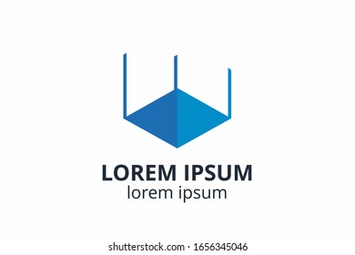 Creative shape structure design. Template icon logo for architecture agency interior exterior. Or any other company like apartment, residential, building.