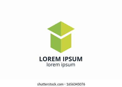 Creative shape structure design. Template icon logo for architecture agency interior exterior. Or any other company like apartment, residential, building.